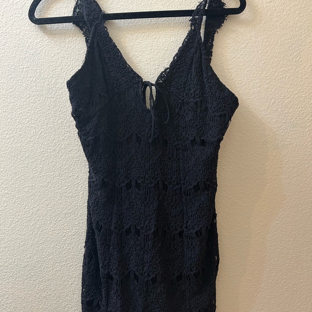 Free People Black Lace-Trimmed Cami
